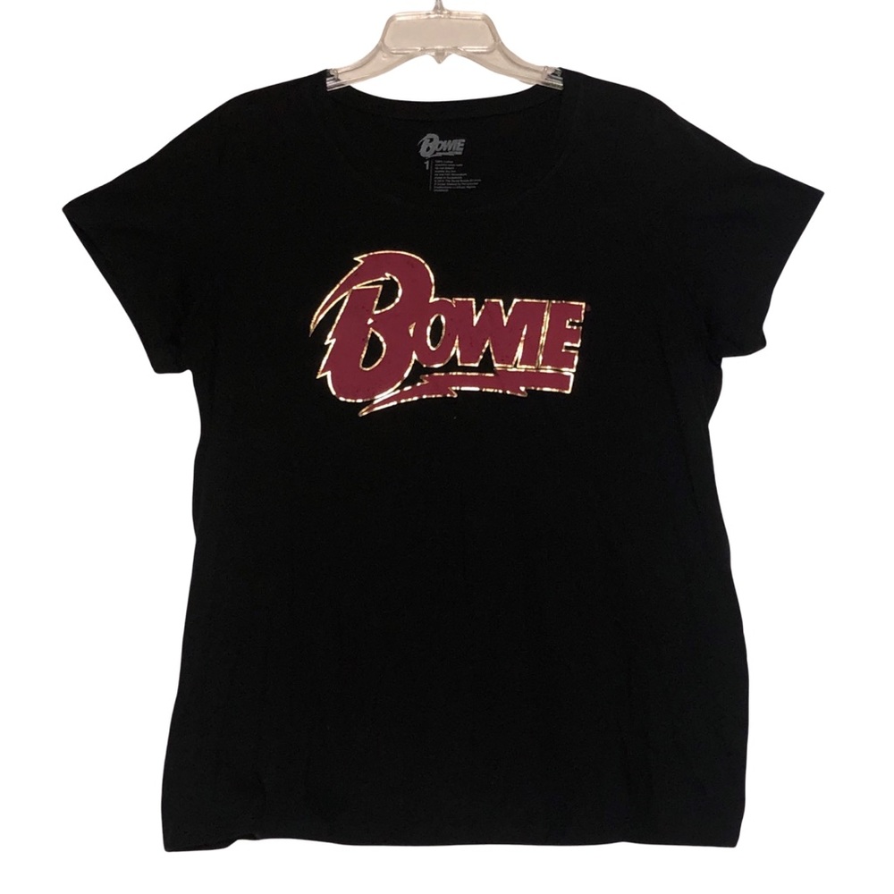 Bowie Black Crew Neck Plus Size Band Tee Shirt David Bowie